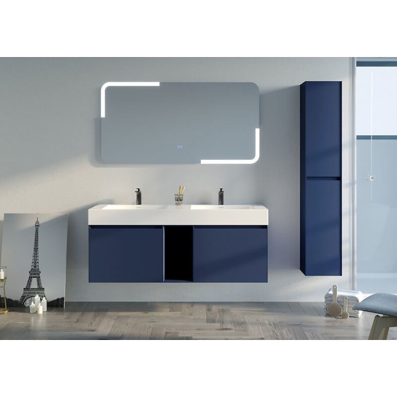 Distribain - Meuble salle de bain ARTENA 1400 Bleu Saphir - large