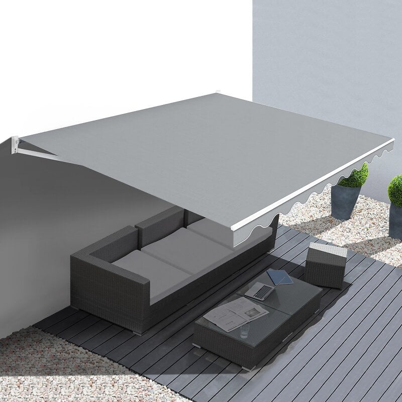 Store à projection autoportant sans perçage - 300 x 150 cm - Terrasse ou  balcon - Taupe