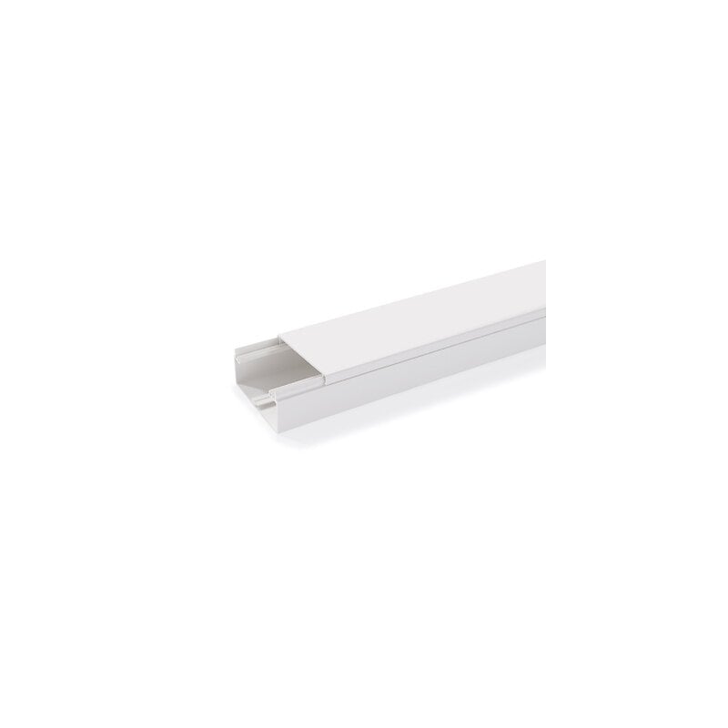 CENTRALE BRICO Cache-câble blanc pour moulure, H.100 x P.7 cm pas cher 