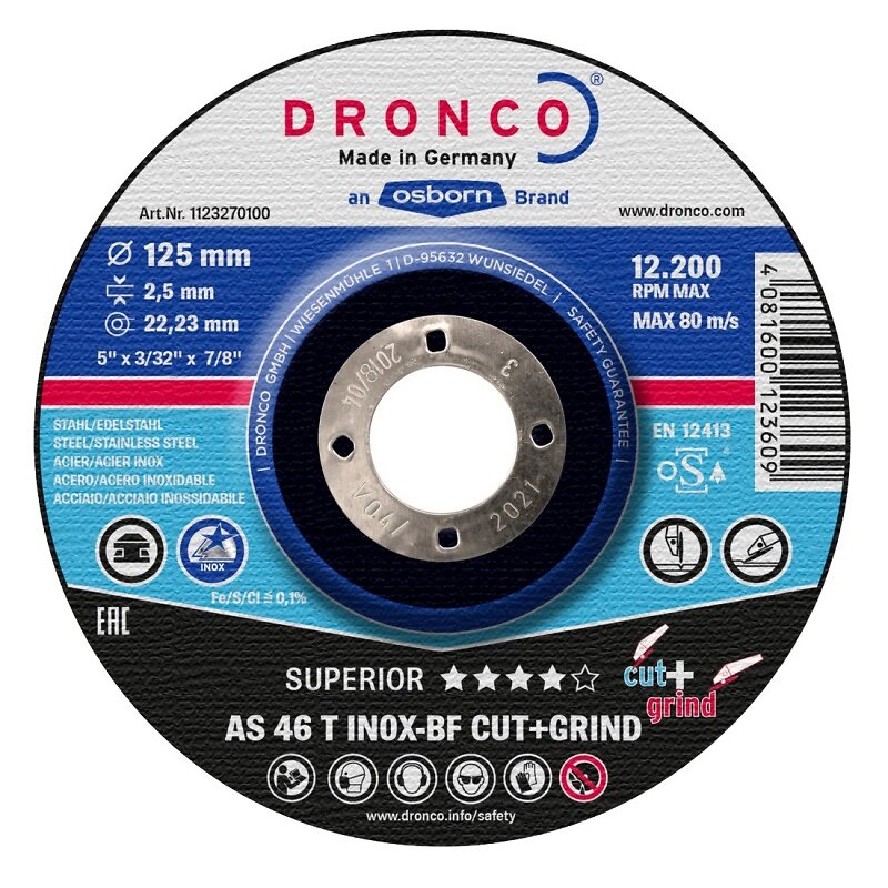 DRONCO - Disque à tronçonner les métaux Dronco AS 46  AS 30 T Inox - large