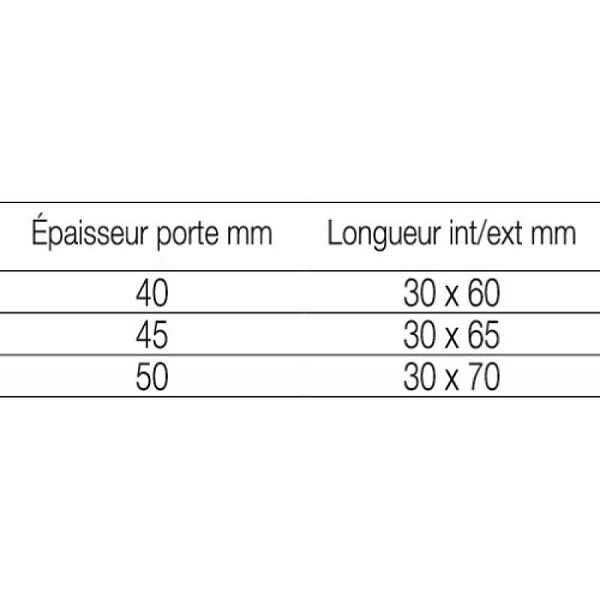 Serrure de garage à 2 points latéraux Thirard - entraxe 70 mm