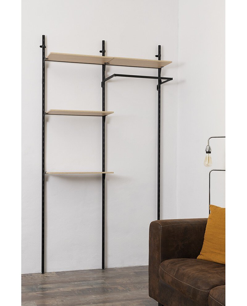 Meuble dressing bibliothèque modulable design industriel 4 étagères