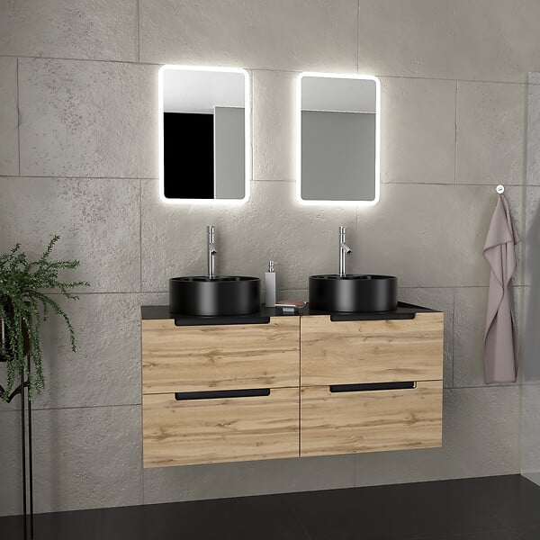 Applique murale intérieure moderne à LED Miroir en bois Lampe de salle de  bains Lampe de toilette Fixation Composition Luminaire Design japonais