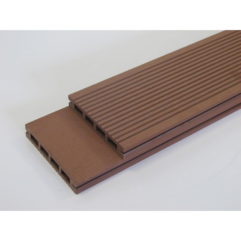 McCover - PACK 1 m² lame de terrasse composite Prima - Brun Rouge, L : 220 cm , l : 12 cm,  E : 19 mm - large