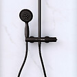 AURLANE - Paroi de Douche 120 cm Sérigraphie Noire et Receveur Blanc 80x120 + Colonne de Douche Mécanique - vignette