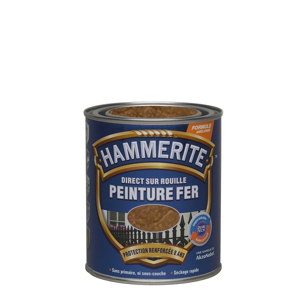HAMMERITE - Peinture DIRECT SUR ROUILLE MARTELE Cuivre 0.25L - large
