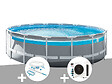 INTEX - Kit piscine tubulaire Intex Prism Frame Clear Window ronde 4,88 x 1,22 m + Kit d'entretien + Pompe à chaleur - vignette