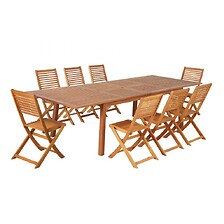 BEAU RIVAGE Ensemble repas jardin CARINI en bois d'eucalyptus FSC 8 place ...