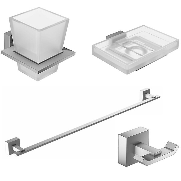 JACOB DELAFON Lot Porte savon Moderne, Porte gobelet Moderne avec verre, Barre porteserviettes