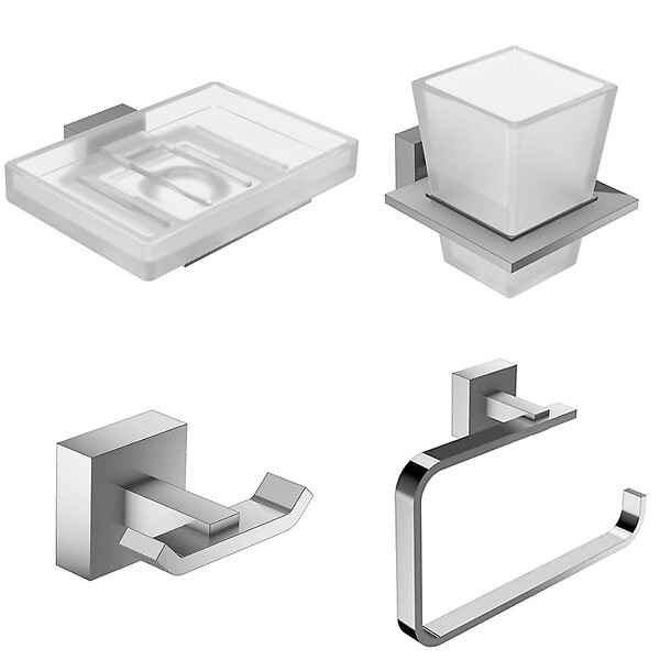 JACOB DELAFON Lot Porte savon Moderne, Portegobelet Moderne avec verre, Anneau porteserviettes