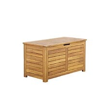 BEAU RIVAGE Coffre de jardin TERA en bois d'acacia blanchi FSC 90x45x50 c ...