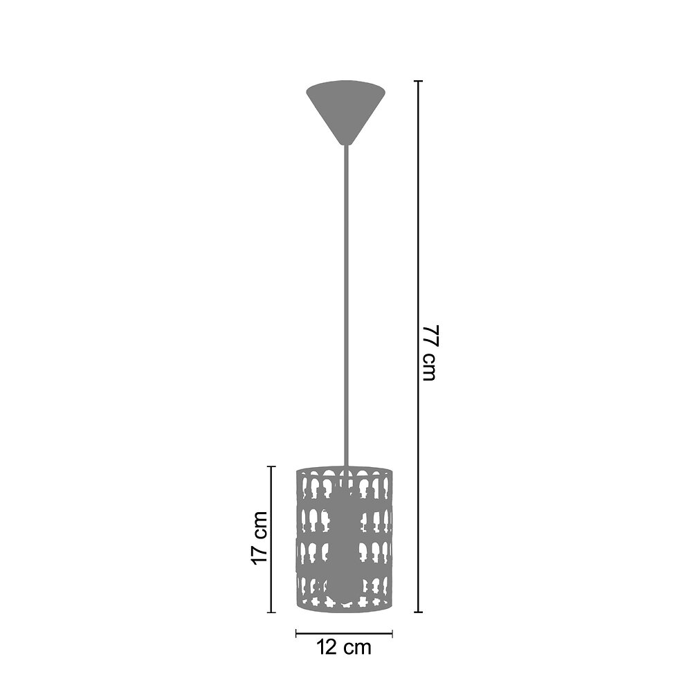TOSEL - KATHEDRAL - Suspension cylindrique métal blanc - large