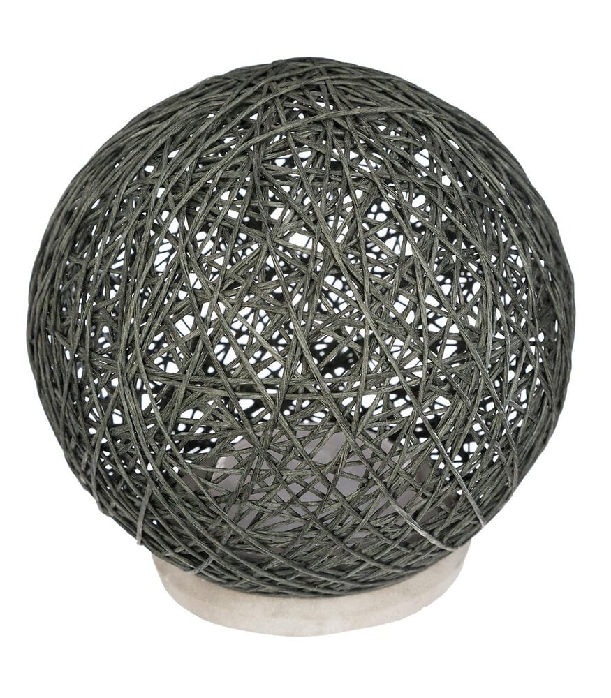 lampe à poser boule grise sur socle ciment d 18 cm