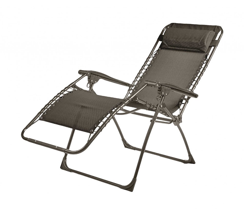 palavas - lot de 2 fauteuils relax - pliant - acier - taupe