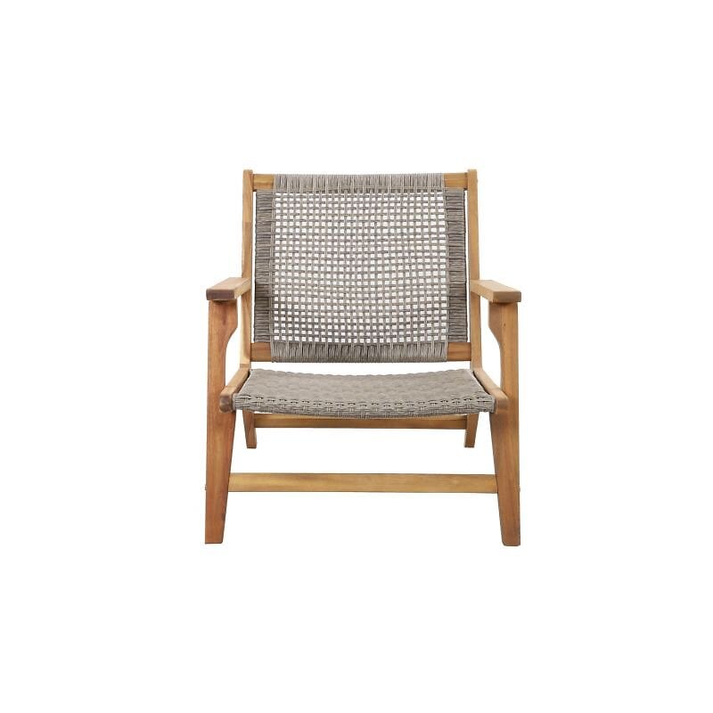 fauteuil de jardin merano en bois d'acacia fsc blanchi et résine  tressée coloris naturel