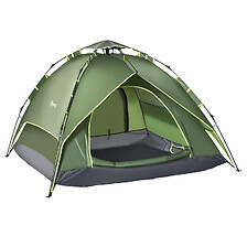 OUTSUNNY Tente de camping pop up 2-3 personnes 2 portes vert kaki mont ...