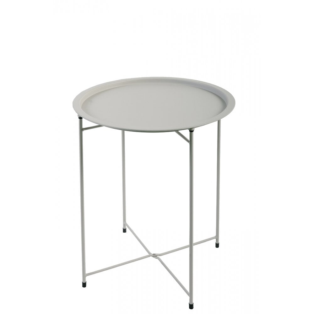 table basse ronde en acier crème 46cm