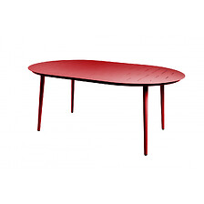 Table ovale en aluminium Inari piment 6 personnes
