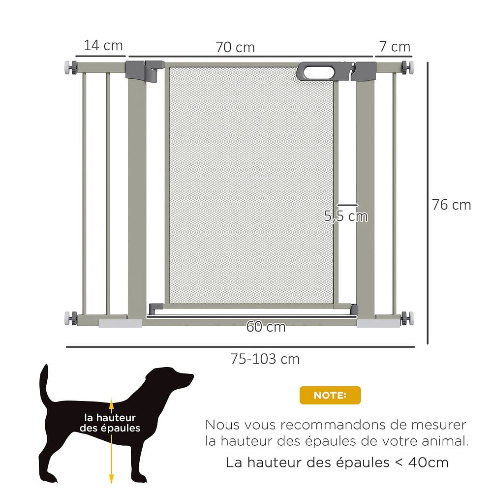 Barrière De Protection, Extra Haute, 150 Cm, Pour Chat Et Chien, Sans Perçage, Fermeture Automatique, Extensible, 76 à 85 Cm, Pour Escaliers, Portes, Cuisine, Noire