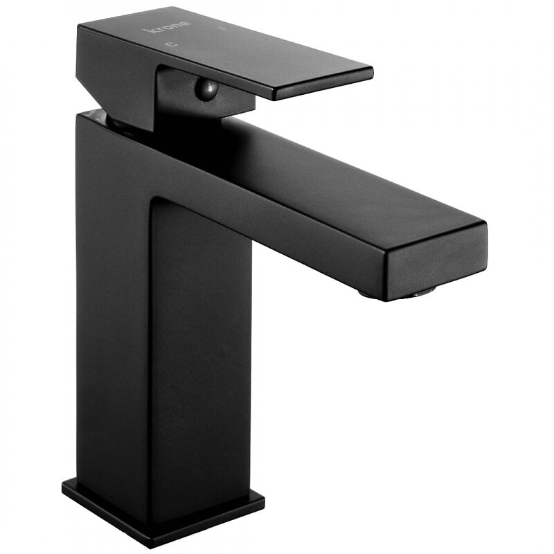 Robinet mitigeur de lavabo de 14,8 cm de hauteur avec finition de couleur  noir et doré Rubio Laveo - Habitium®