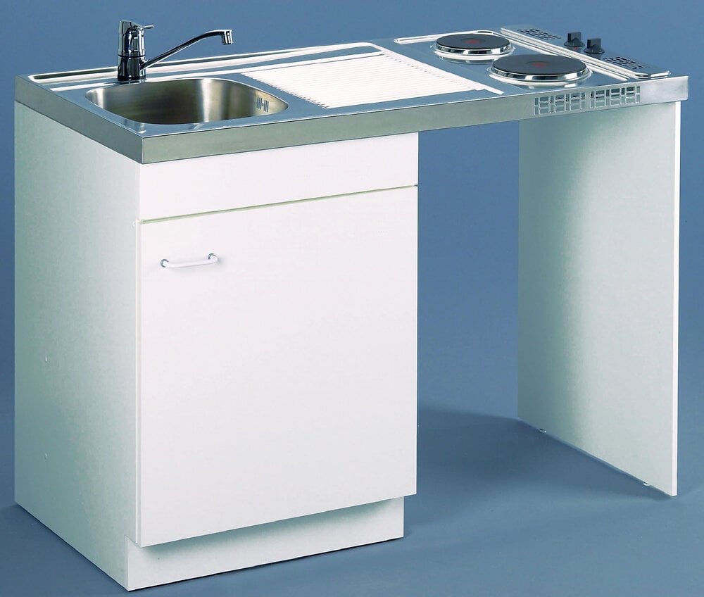 meuble sous évier lave-vaisselle aquarine - 1 porte + jambage - l120cm - blanc
