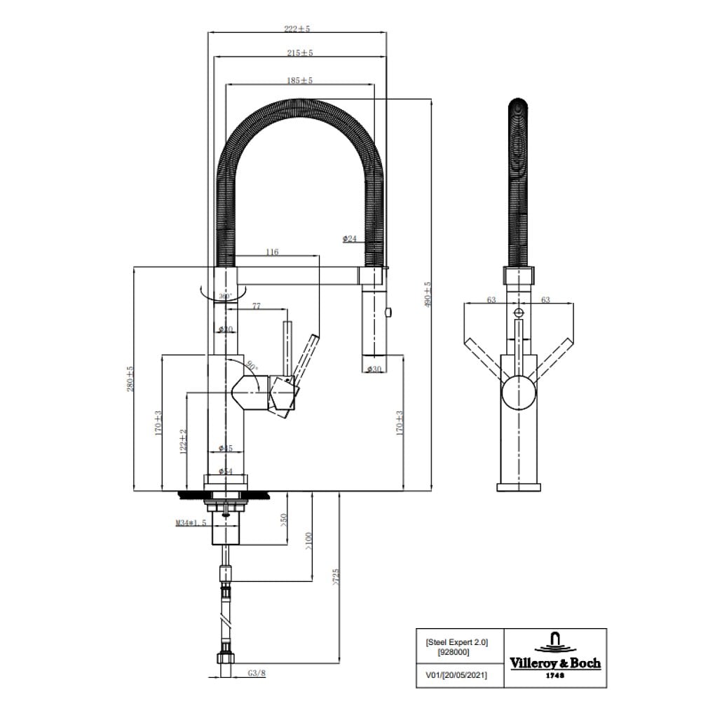 Villeroy Steel Expert Robinetterie De Cuisine En Acier Inoxydable