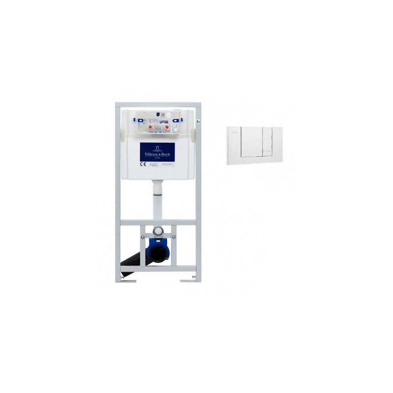 VILLEROY_ET_BOCH - Villeroy & Boch Viconnect Pro Pack Bâti support pour WC suspendu + Plaque de déclenchement double touche blanche (92214468) - large