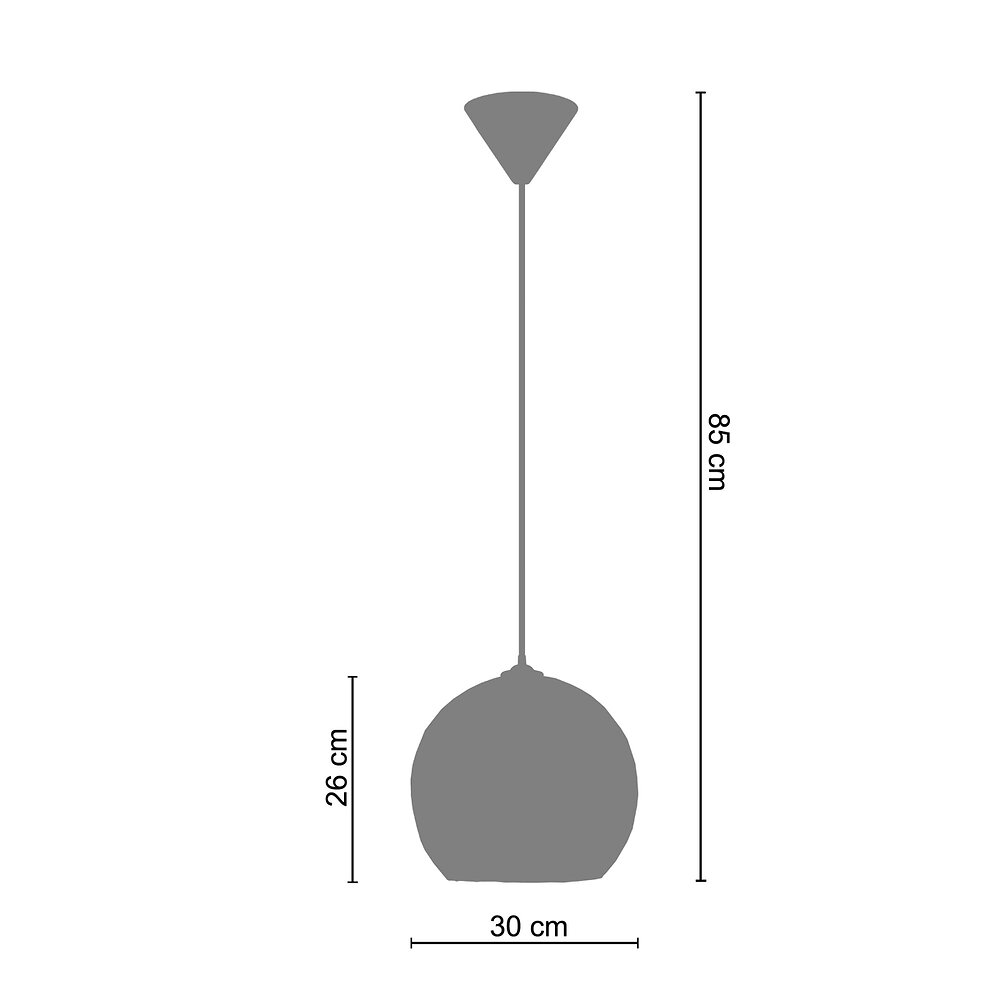 TOSEL - GLOBE OPTIQUE - Suspension globe verre fumé - large
