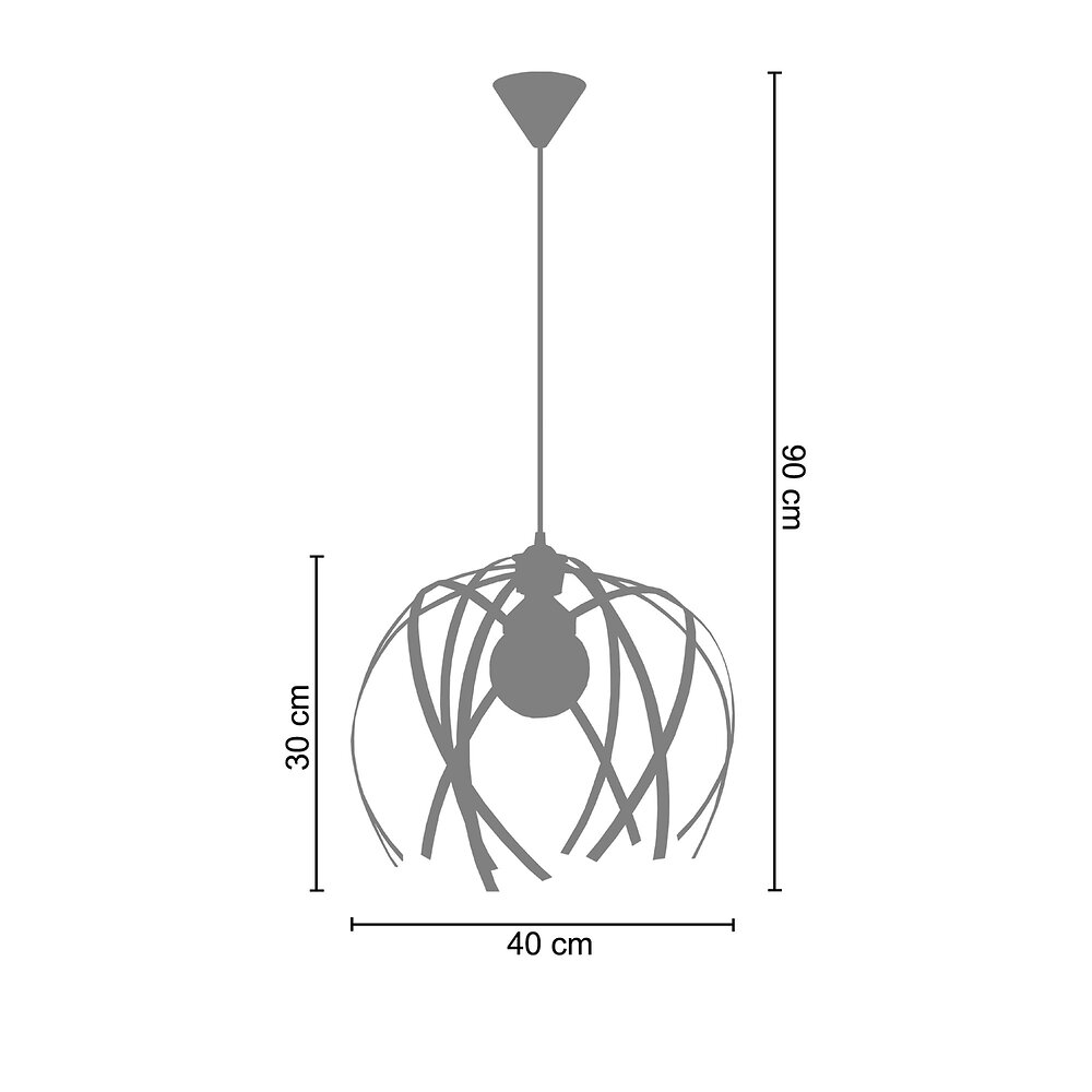 TOSEL - CRAB BIG - Suspension géométrique métal or - large