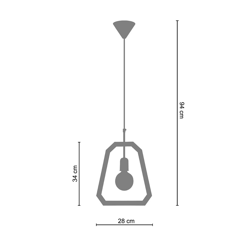 TOSEL - HASDEN - Suspension géométrique métal or - large