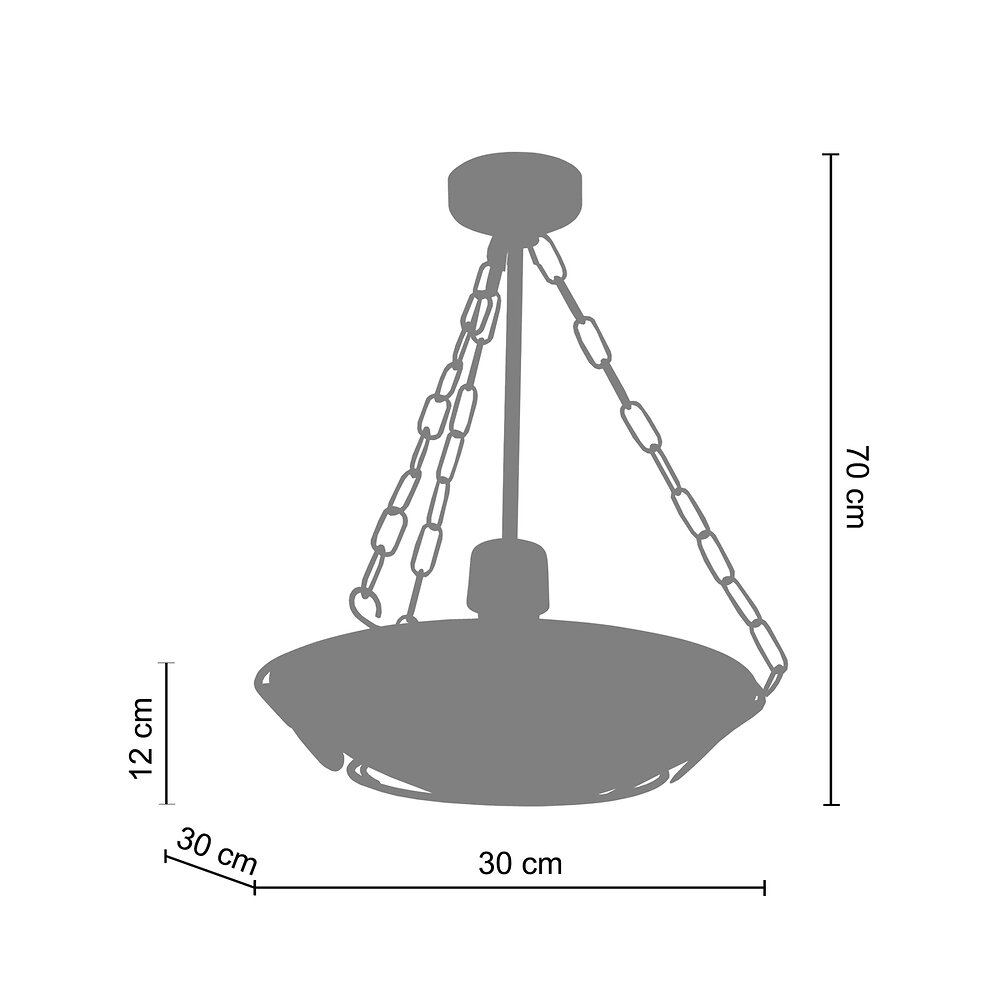 TOSEL - EGLANTINE - Suspension bol métal gris blanc - large