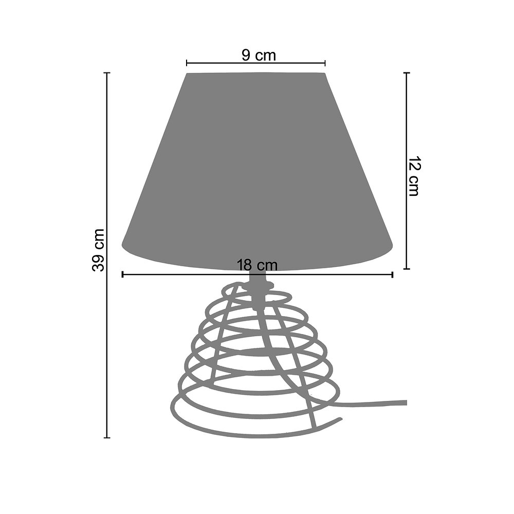 TOSEL - TORTILLON - Lampe de chevet conique métal vert - large