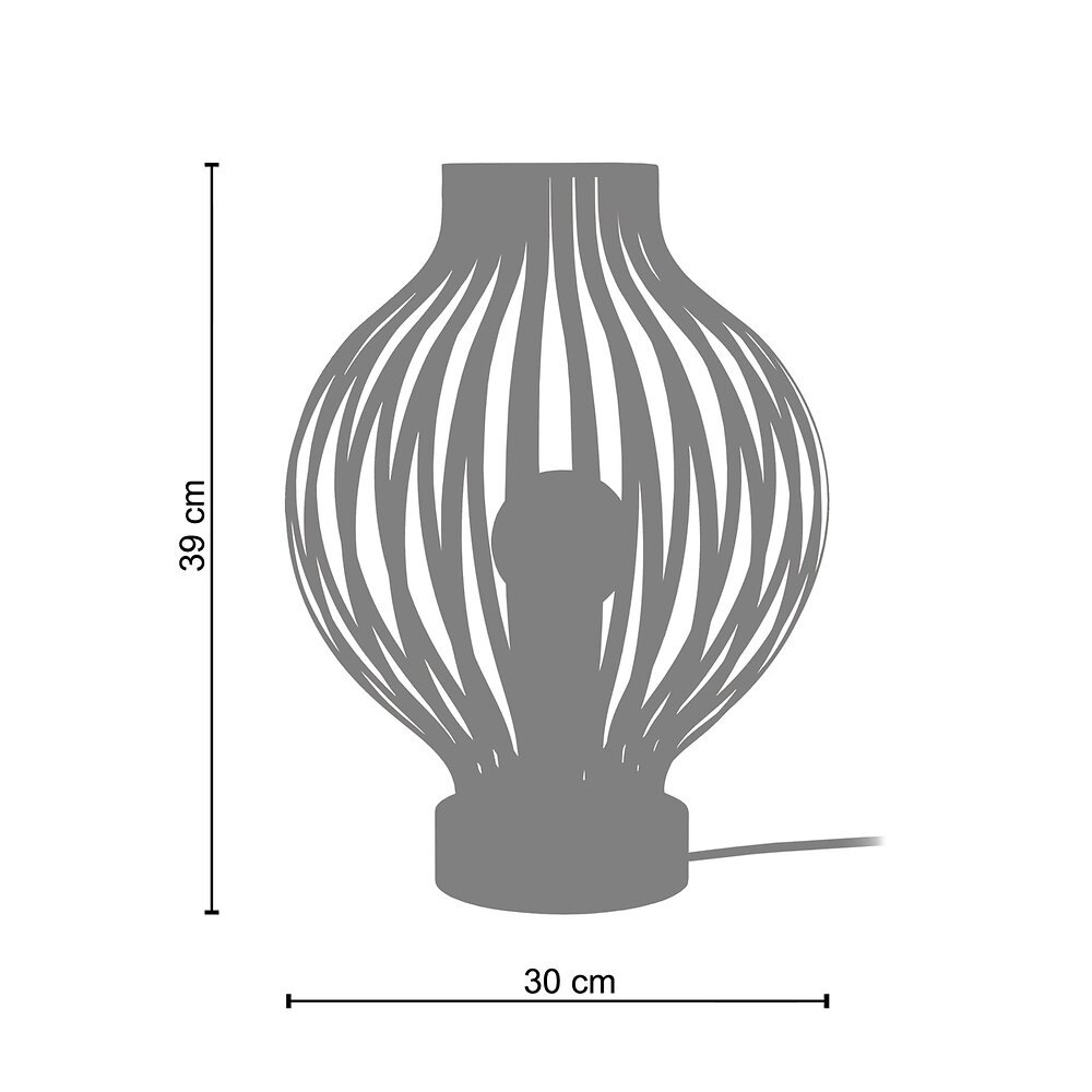 TOSEL - LAM. BASEL - Lampe a poser ovale métal naturel et marron - large
