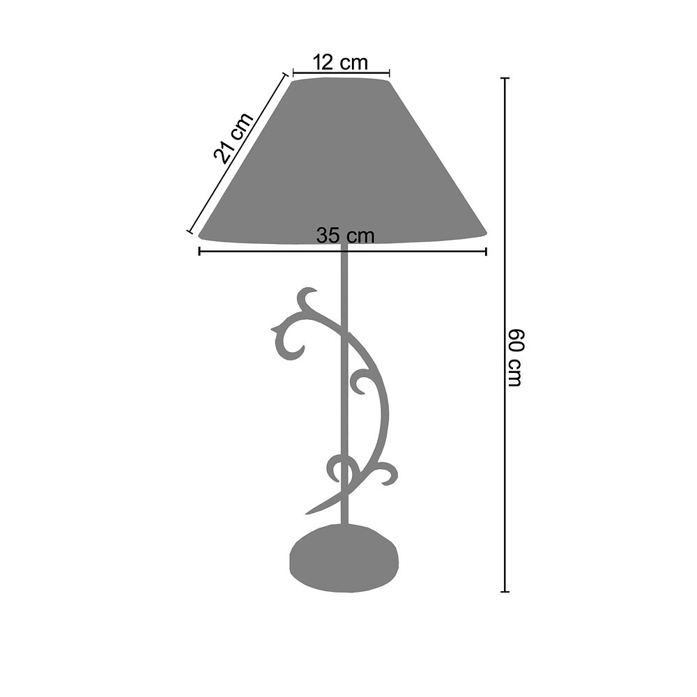 TOSEL - LYS - Lampe de chevet colonne métal taupe - large