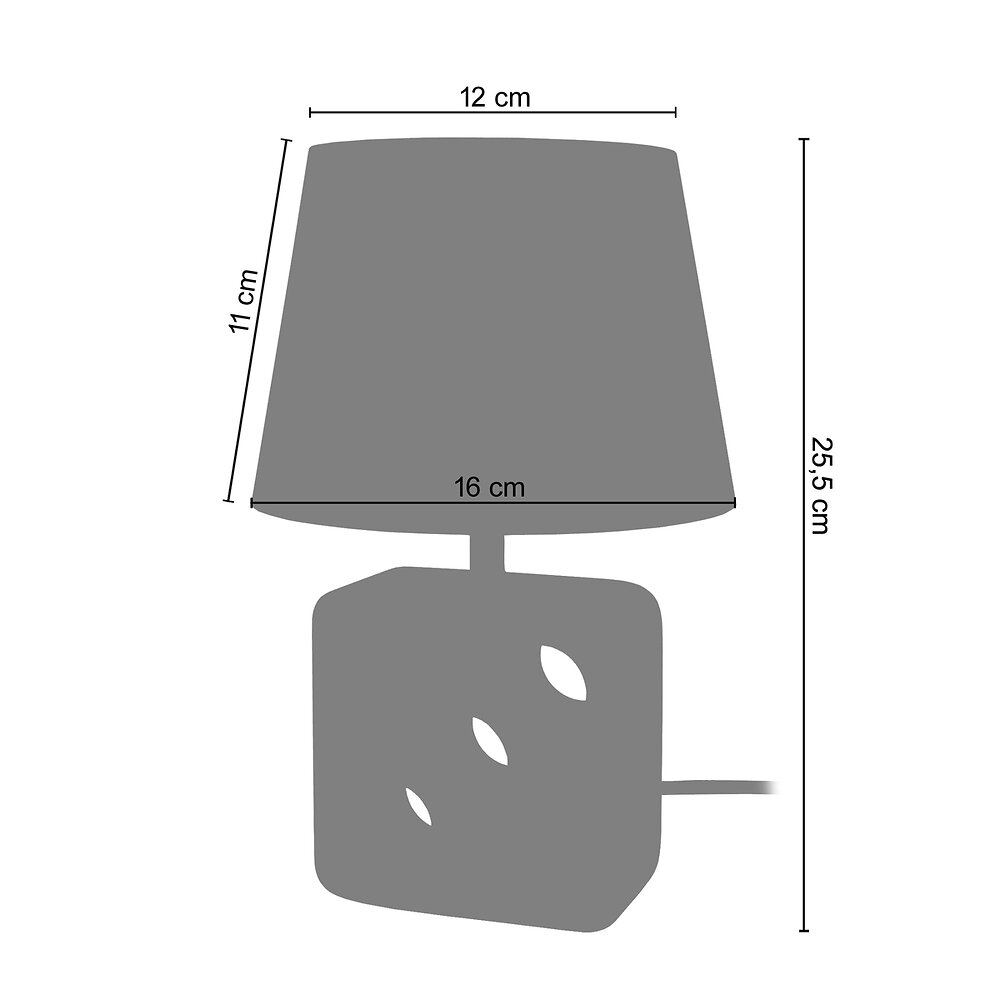 TOSEL - KIBO - Lampe de chevet carré bois blanc - large