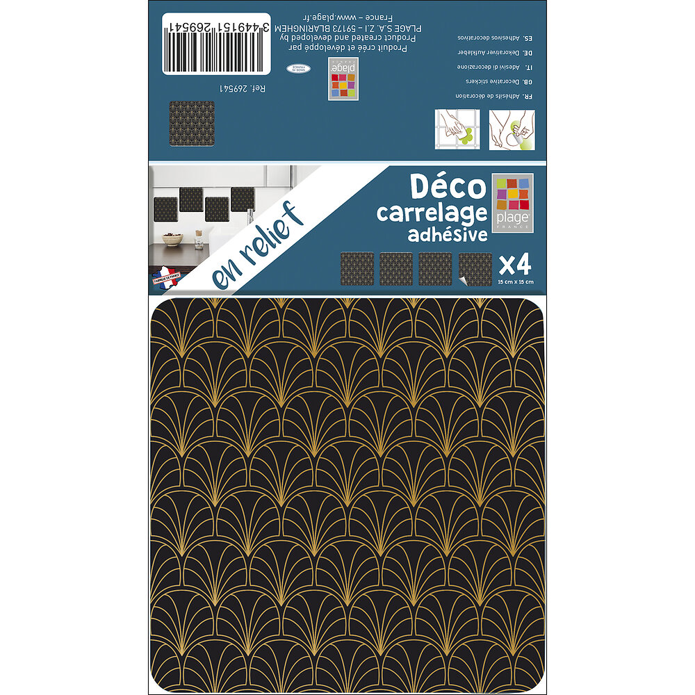 Sticker carrelage crédence adhésif décoratif autocollant, carreaux formes  arabesques marocaine, tons verts, x9, 10 cm X 10 cm