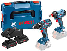 BOSCH Pack de 2 outils 18V (GSR18V28/GDX180) + 2 batteries 4Ah + ch ...