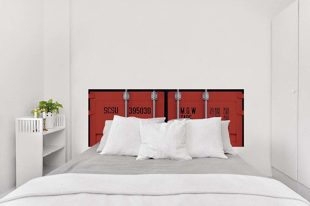 Sticker décoratif pour tête de lit, porte de contener en trompe l'oeil
