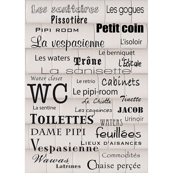 Sticker textes citations wc - Adhésif graphique et humour de toilettes