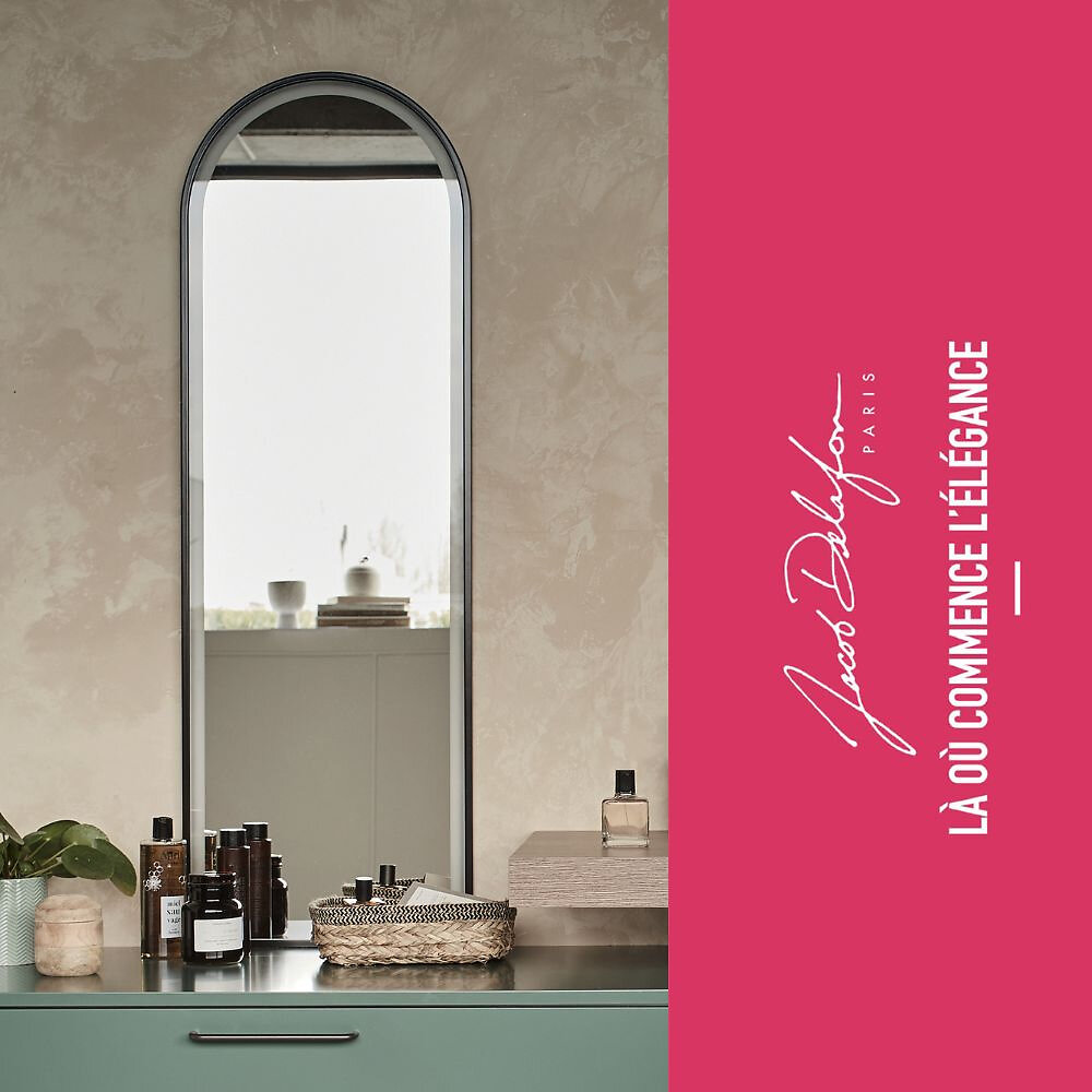 JACOB DELAFON - Miroir de salle de bain grande hauteur Silhouette 120x40cm, laqué Noir satiné - large