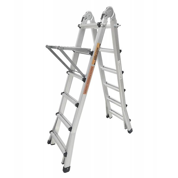 Echelle télescopique articulée 5m STEMPAKT, escabeau 2x8 marches