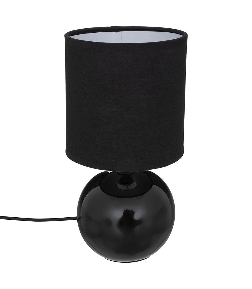 lampe en céramique pied boule noir brillant