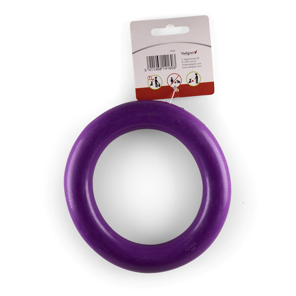 anneau caoutchouc violet ø 15 cm jouet pour chien