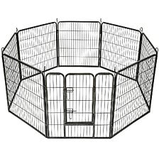 PawHut Brrière de sécurité barrière de protection cheminée parc enclos  chien pliable modulable 6 panneaux avec porte sans perçage 482,5 x 76  cm