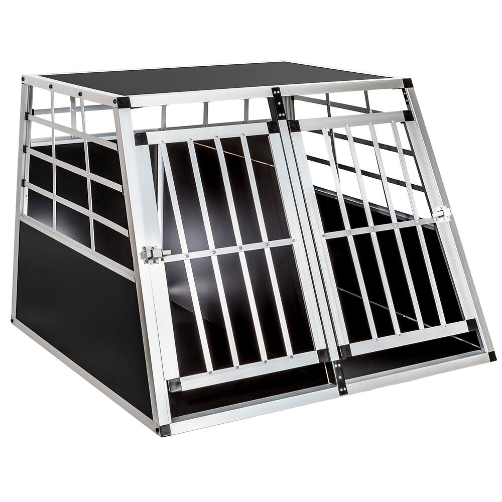 PawHut Cage pour Chien Pliable Cage de Transport sur roulettes 2 Portes  verrouillables Plateau Amovible dim. 109,5L x 71l x 78H cm métal Gris foncé  : : Animalerie