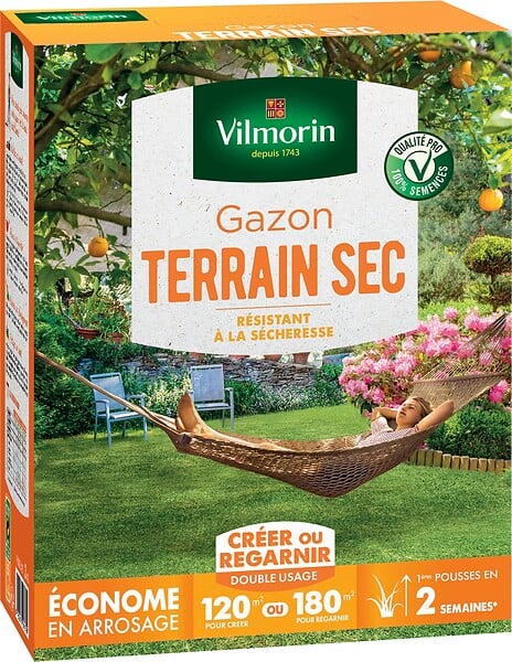 Gazon rustique terrain sec 3kg | Bricorama