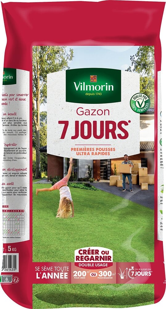 VILMORIN - Gazon 7 jours 2 en 1 - 5kg - large