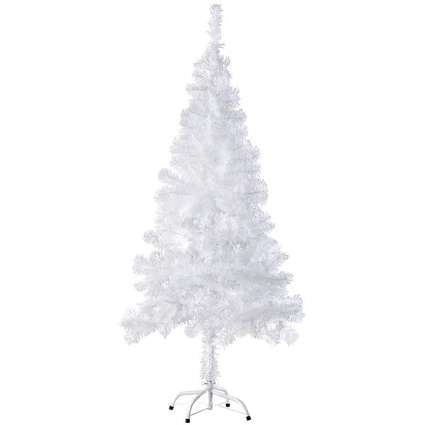 Sapin de Noël artificiel avec support métallique blanc Bricorama