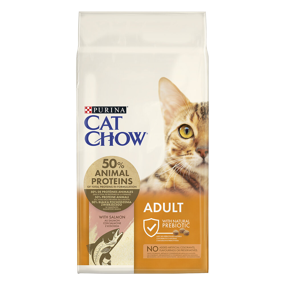CAT CHOW - Croquettes chat adulte - Saumon - 10kg - large