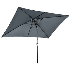 OUTSUNNY Parasol inclinable rectangulaire métal polyester haute densit ...